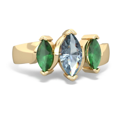 aquamarine-emerald keepsake ring