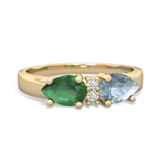 aquamarine-emerald timeless ring