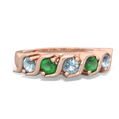 aquamarine-emerald timeless ring