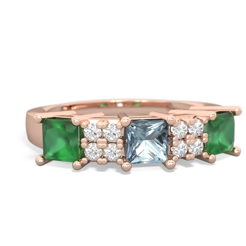 aquamarine-emerald timeless ring