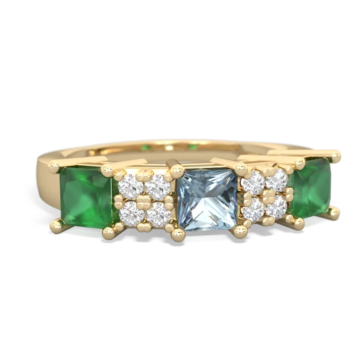 aquamarine-emerald timeless ring