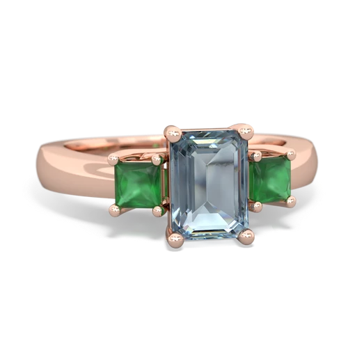 aquamarine-emerald timeless ring