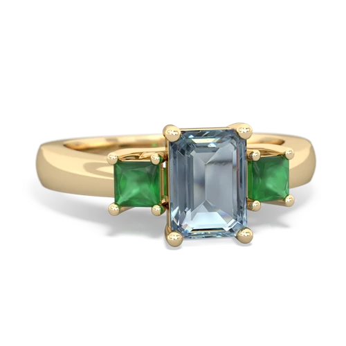 aquamarine-emerald timeless ring