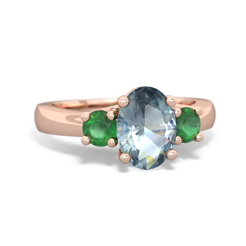 aquamarine-emerald timeless ring