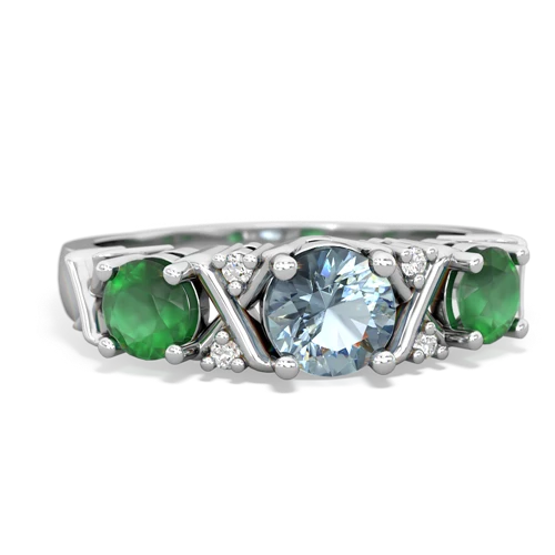 aquamarine-emerald timeless ring