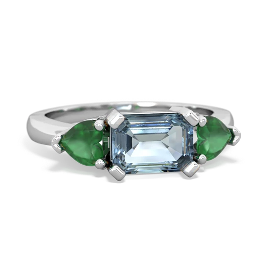 aquamarine-emerald timeless ring