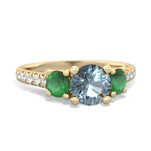 aquamarine-emerald trellis pave ring