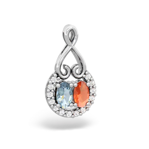 aquamarine-fire opal love nest pendant
