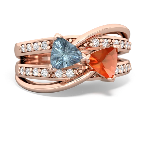 aquamarine-fire opal couture ring