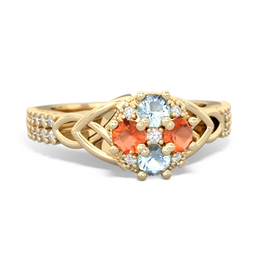 aquamarine-fire opal engagement ring