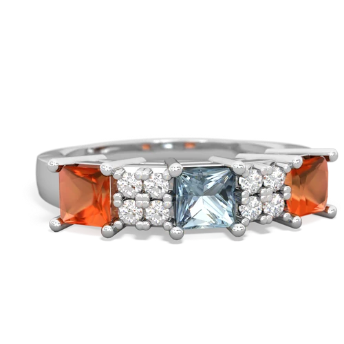 aquamarine-fire opal timeless ring