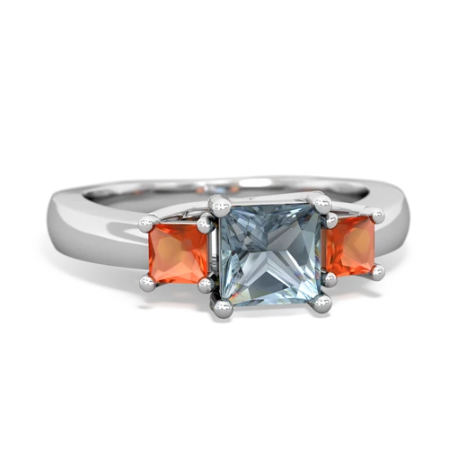 aquamarine-fire opal timeless ring