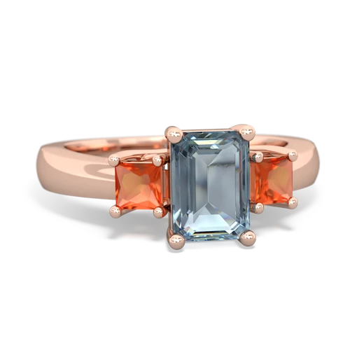 aquamarine-fire opal timeless ring