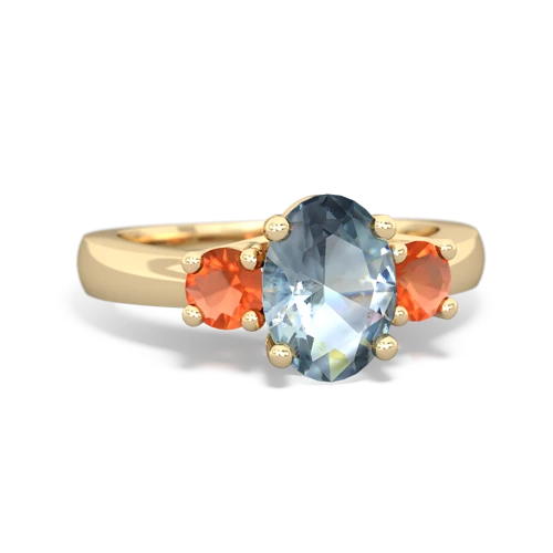 aquamarine-fire opal timeless ring