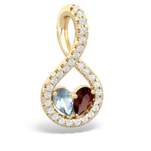 Genuine Aquamarine with Genuine Garnet PavÃ© Twist pendant