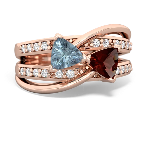 aquamarine-garnet couture ring