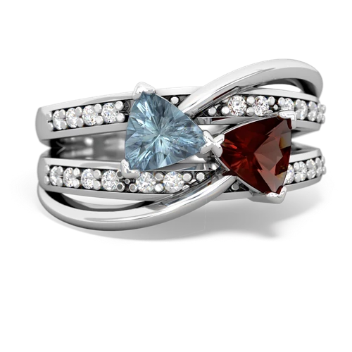 aquamarine-garnet couture ring
