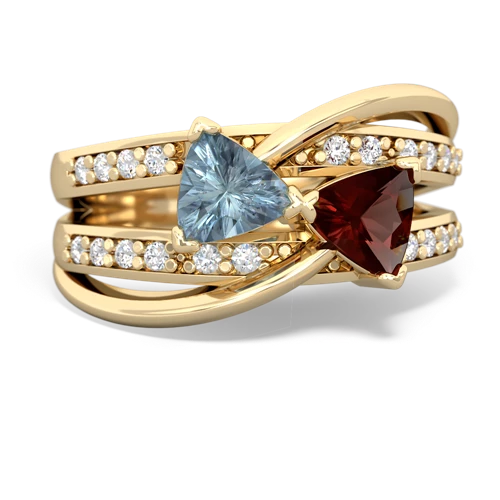 aquamarine-garnet couture ring