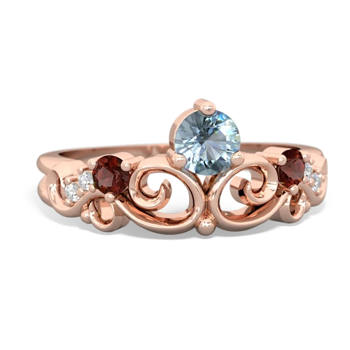 Aquamarine Genuine Aquamarine with Genuine Garnet and Genuine Opal Crown Keepsake ring Ring