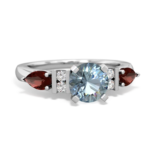 aquamarine-garnet engagement ring