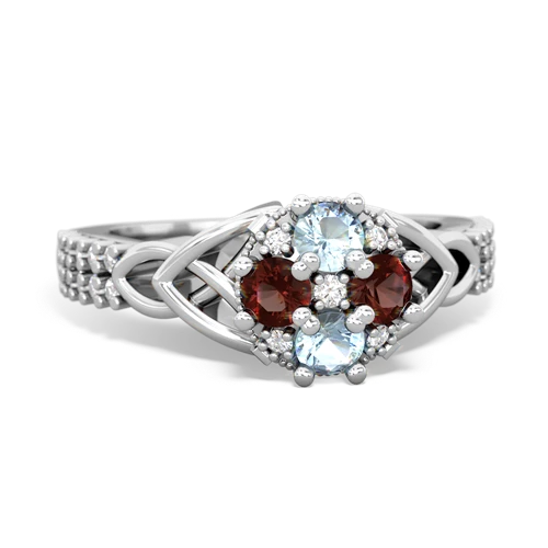 aquamarine-garnet engagement ring