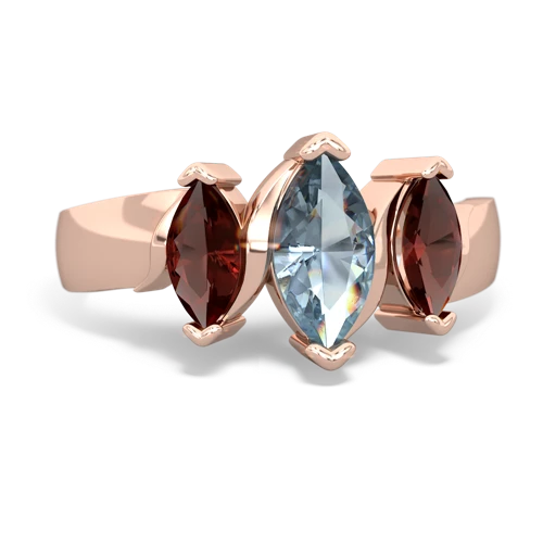 aquamarine-garnet keepsake ring