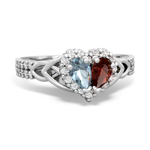 aquamarine-garnet keepsake engagement ring