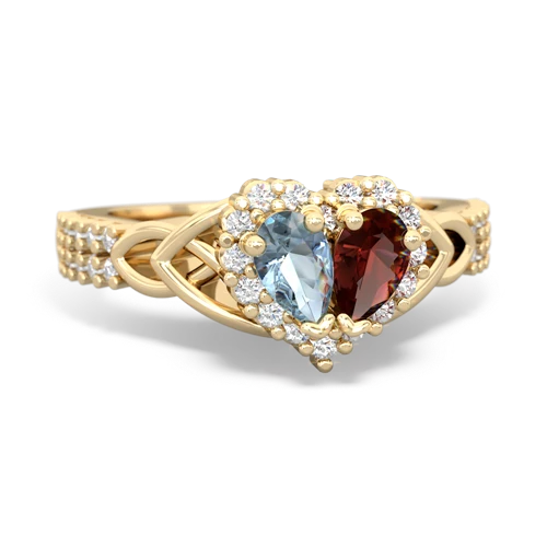 aquamarine-garnet keepsake engagement ring