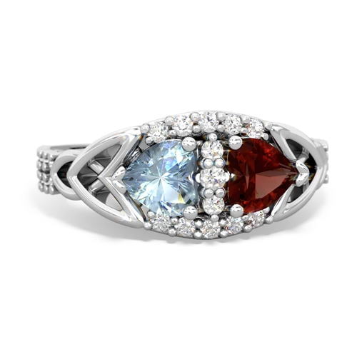 aquamarine-garnet keepsake engagement ring
