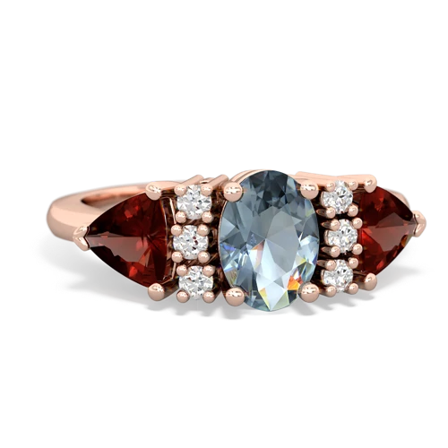 aquamarine-garnet timeless ring