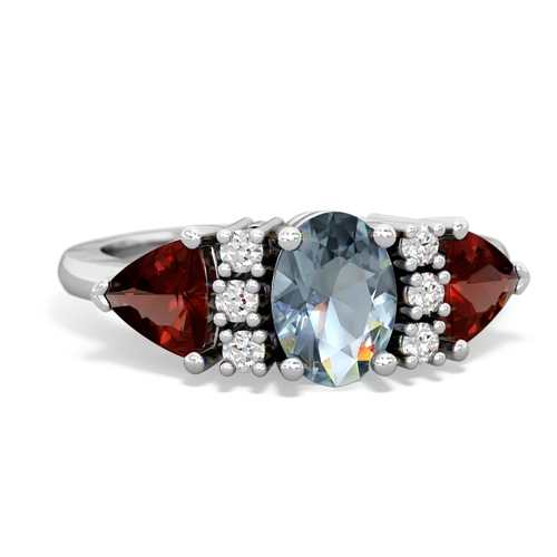 aquamarine-garnet timeless ring