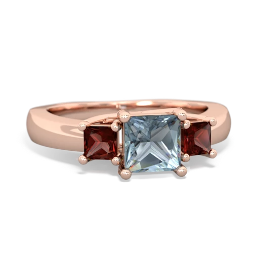 aquamarine-garnet timeless ring