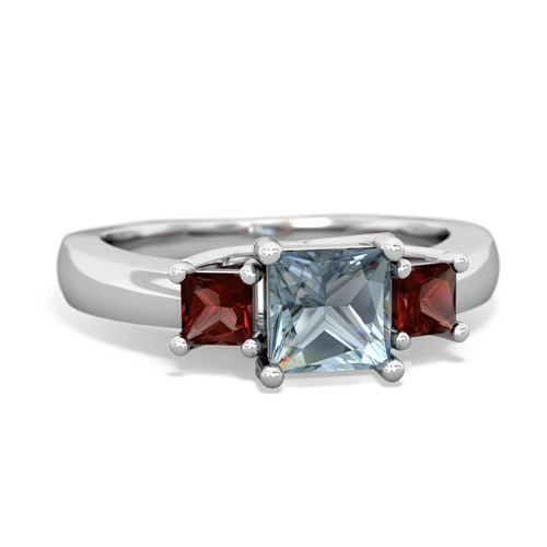 aquamarine-garnet timeless ring