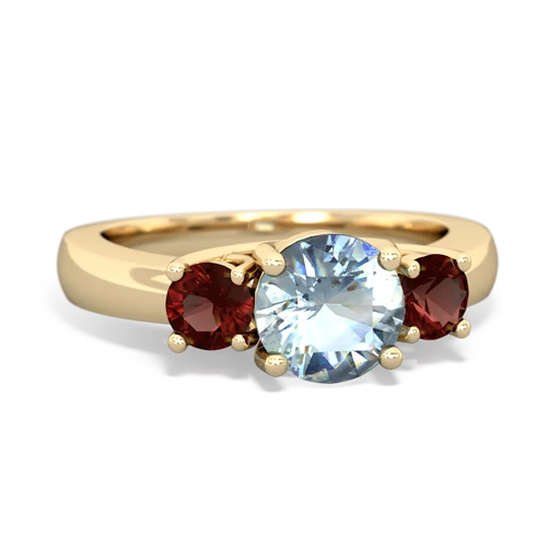 aquamarine-garnet timeless ring