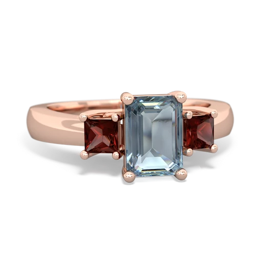 aquamarine-garnet timeless ring