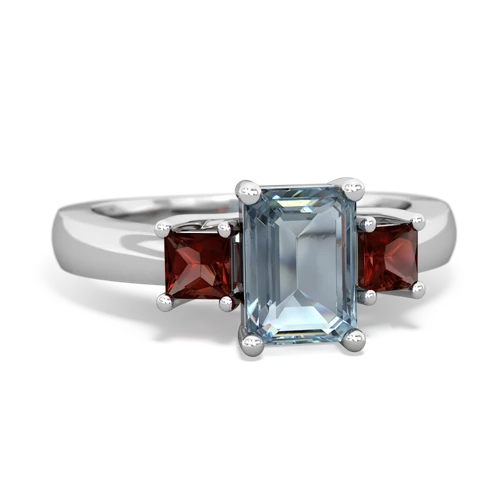 aquamarine-garnet timeless ring