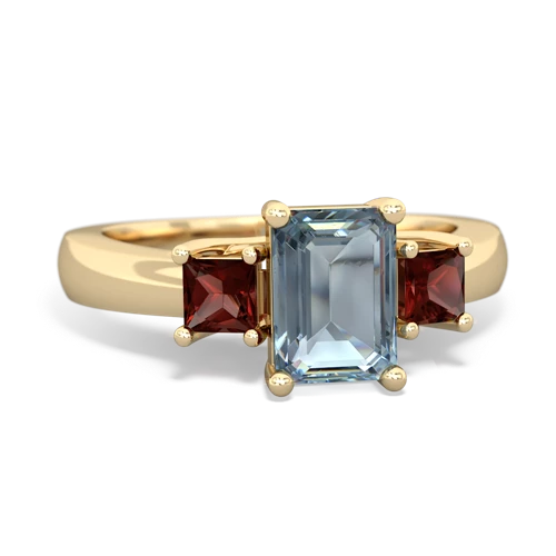 aquamarine-garnet timeless ring