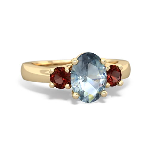 aquamarine-garnet timeless ring