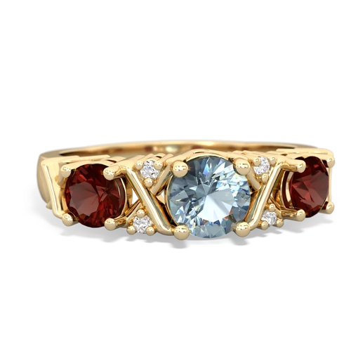 aquamarine-garnet timeless ring