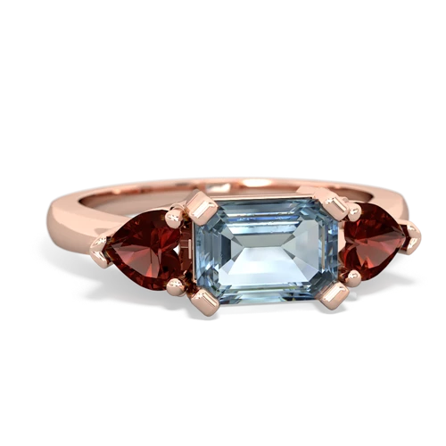 aquamarine-garnet timeless ring