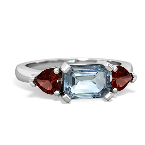 aquamarine-garnet timeless ring