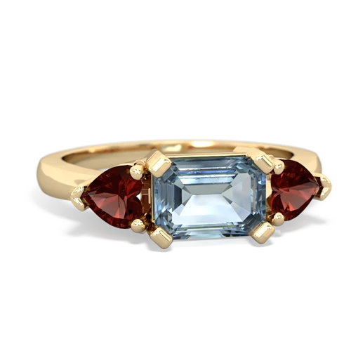 aquamarine-garnet timeless ring