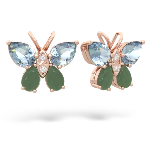 aquamarine-jade butterfly earrings