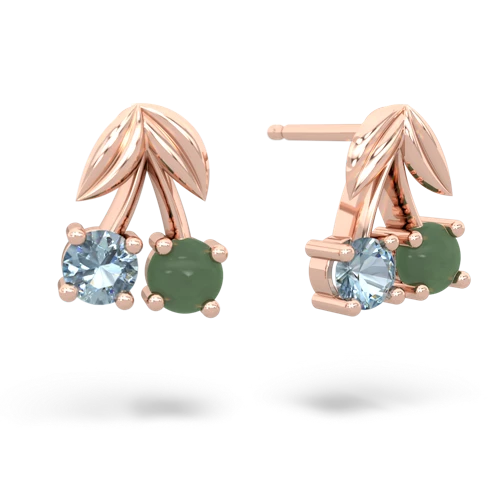 aquamarine-jade cherries earrings