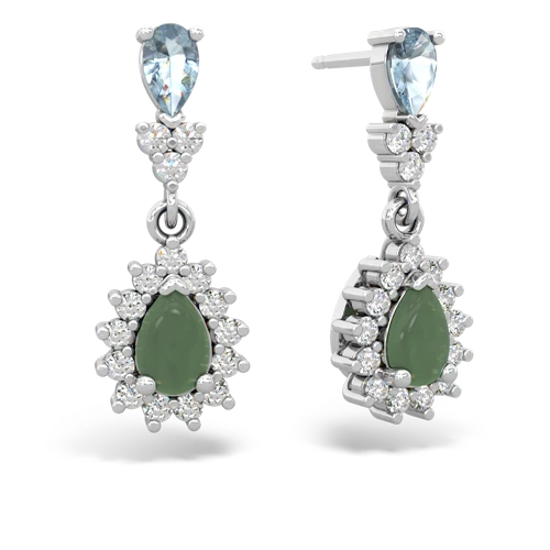 aquamarine-jade dangle earrings