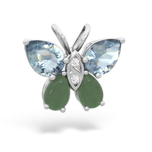 aquamarine-jade butterfly pendant