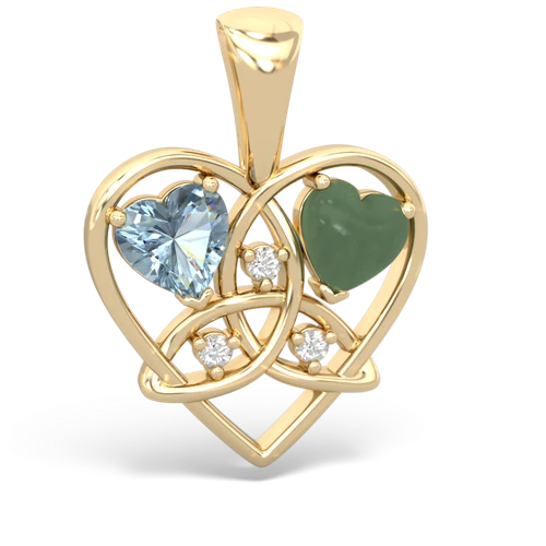 aquamarine-jade celtic heart pendant