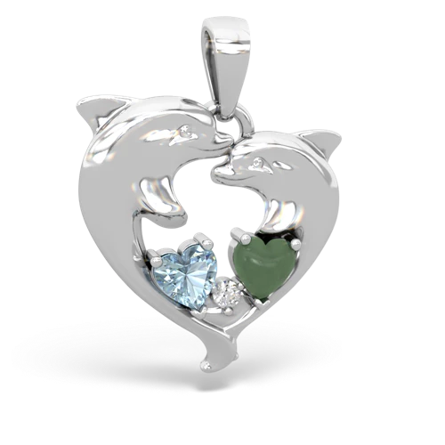 aquamarine-jade dolphins pendant