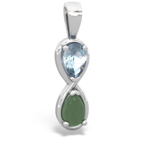 aquamarine-jade infinity pendant