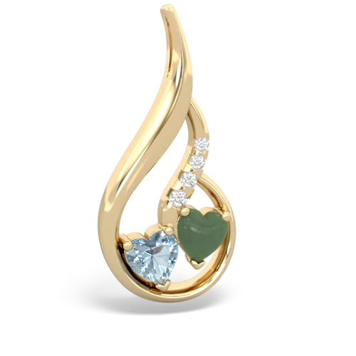 aquamarine-jade keepsake swirl pendant